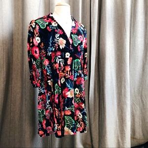 Blu Heaven NWT floral 3/4 sleeves high low dress